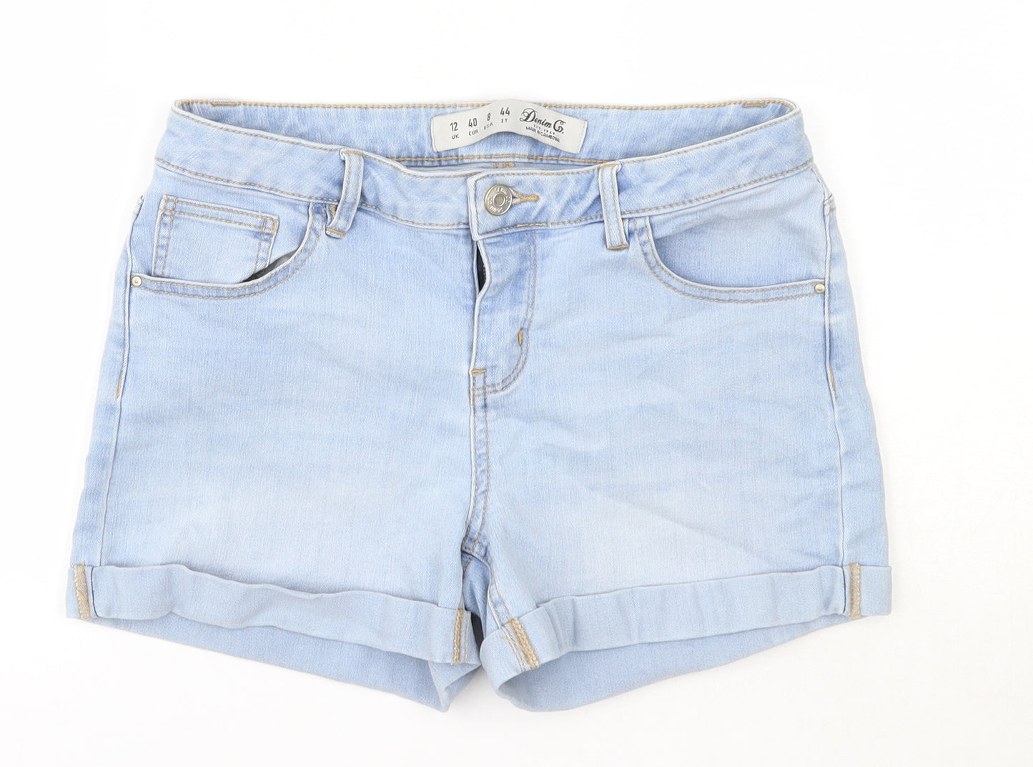 Primark Womens Blue  Cotton Sweat Shorts Size 12  Regular