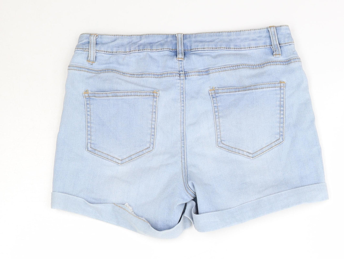 Primark Womens Blue  Cotton Sweat Shorts Size 12  Regular