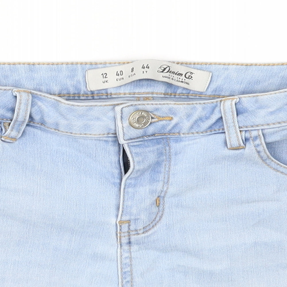 Primark Womens Blue  Cotton Sweat Shorts Size 12  Regular