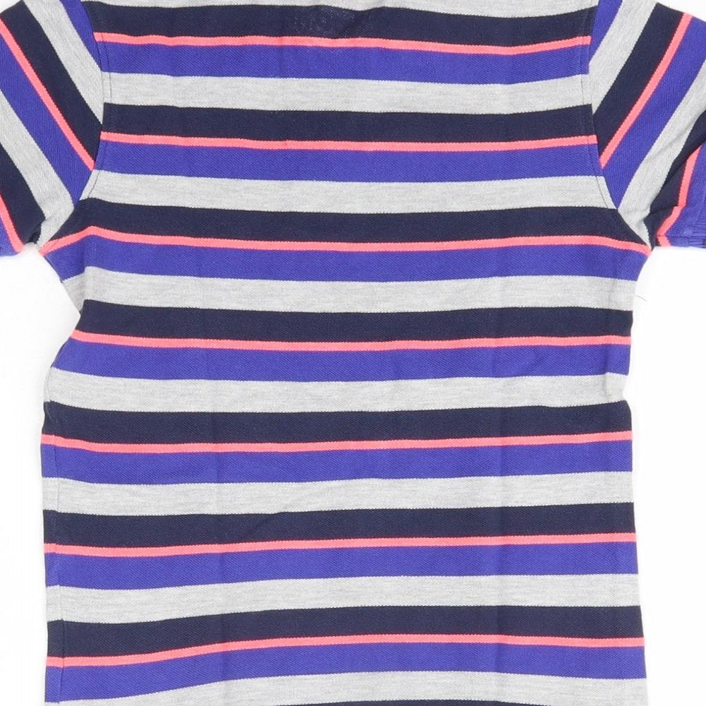 Blue Zoo Boys Multicoloured Striped Cotton Basic Polo Size 7-8 Years Collared