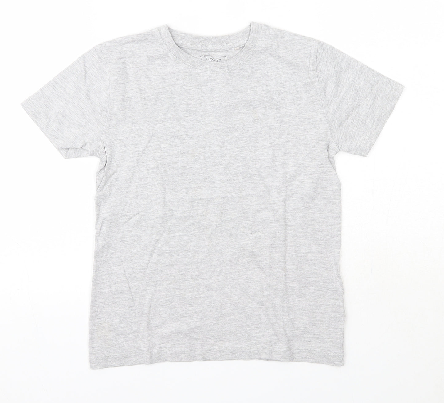 NEXT Boys Grey  Cotton Basic T-Shirt Size 7 Years Round Neck