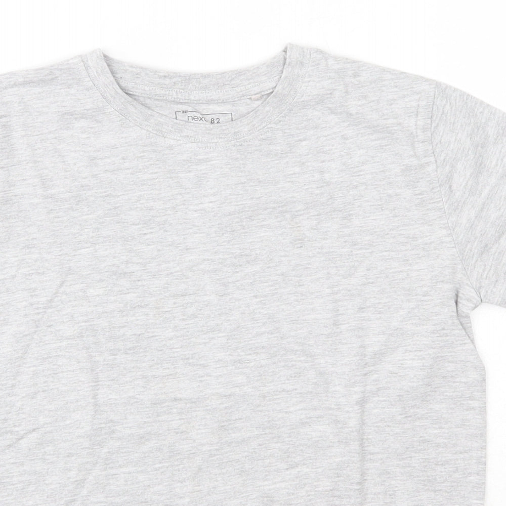 NEXT Boys Grey  Cotton Basic T-Shirt Size 7 Years Round Neck