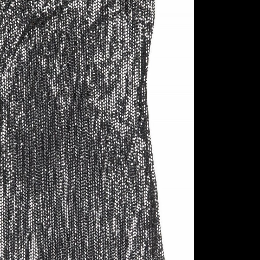 H&M Womens Silver  Polyester Pencil Dress  Size S  V-Neck