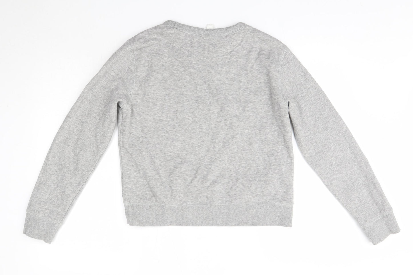 H&M Womens Grey Round Neck  Cotton Pullover Jumper Size S