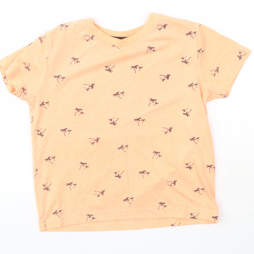 Primark Boys Orange  Polyester Basic T-Shirt Size 4-5 Years Round Neck