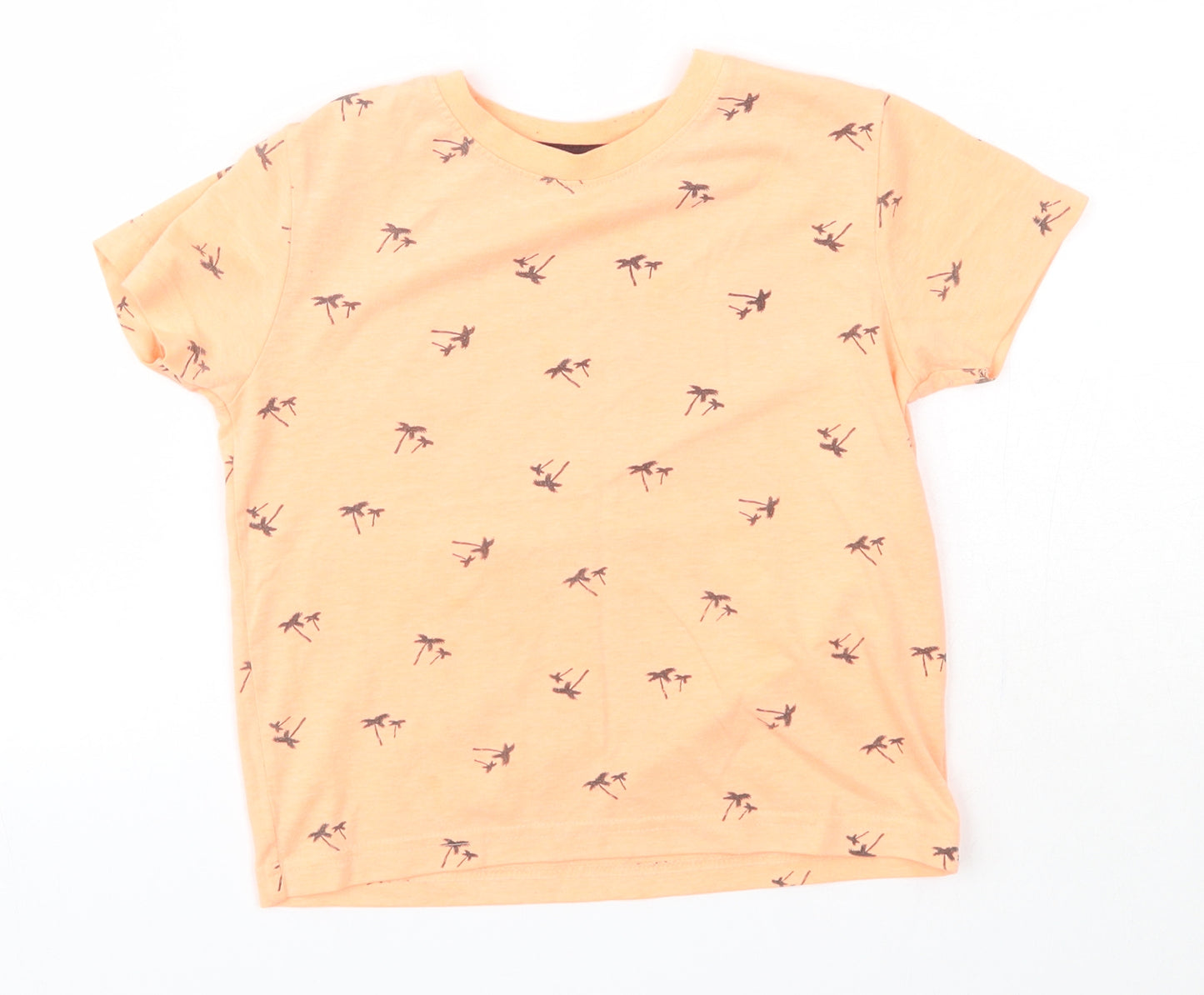 Primark Boys Orange  Polyester Basic T-Shirt Size 4-5 Years Round Neck