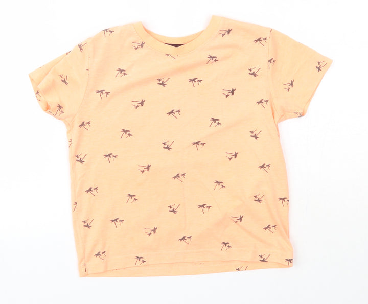 Primark Boys Orange  Polyester Basic T-Shirt Size 4-5 Years Round Neck