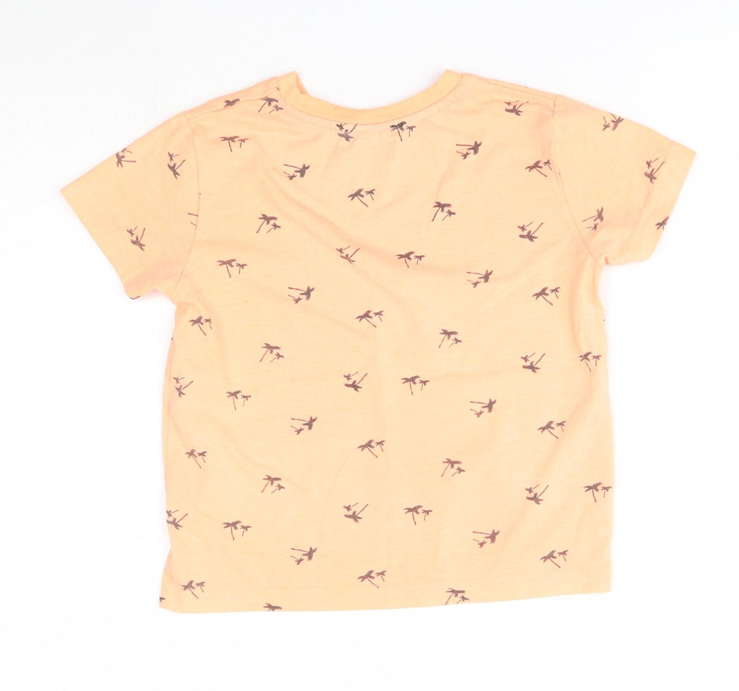 Primark Boys Orange  Polyester Basic T-Shirt Size 4-5 Years Round Neck