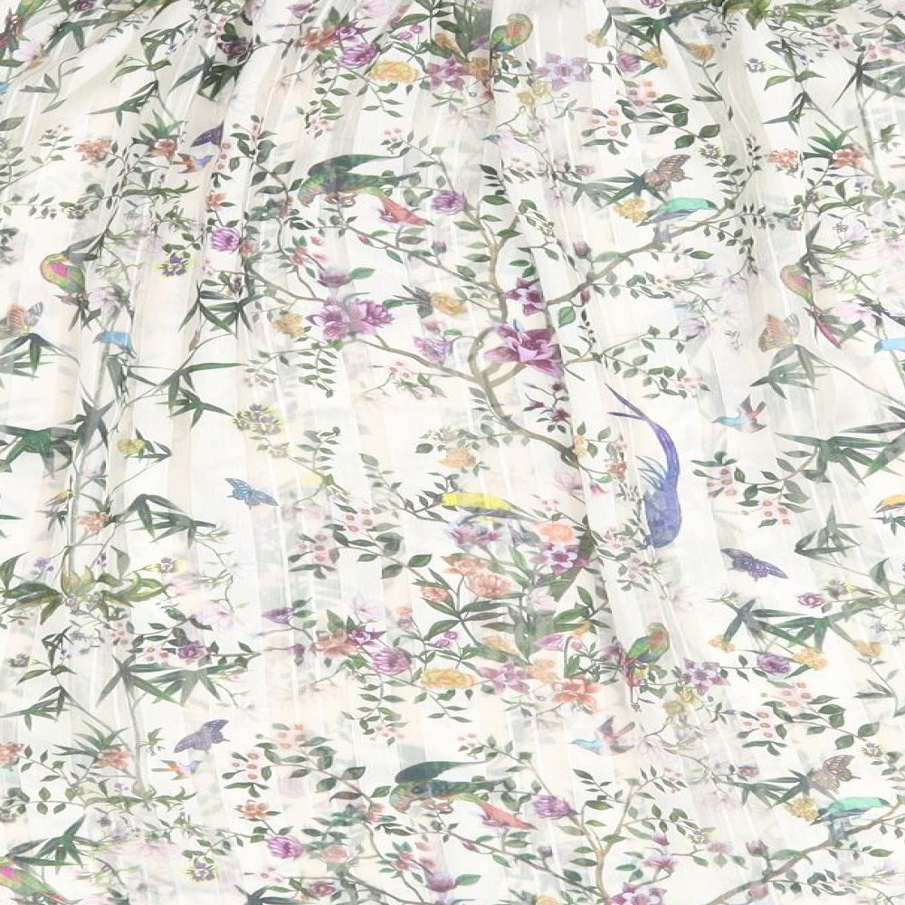 H&M Womens Multicoloured  Polyester Basic Blouse Size 12 High Neck - Birds