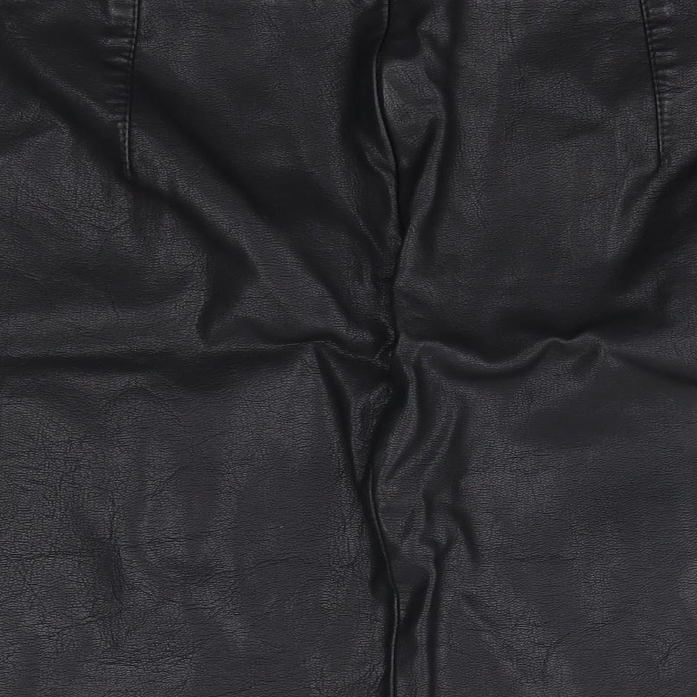 New Look Womens Black  Polyurethane A-Line Skirt Size 14