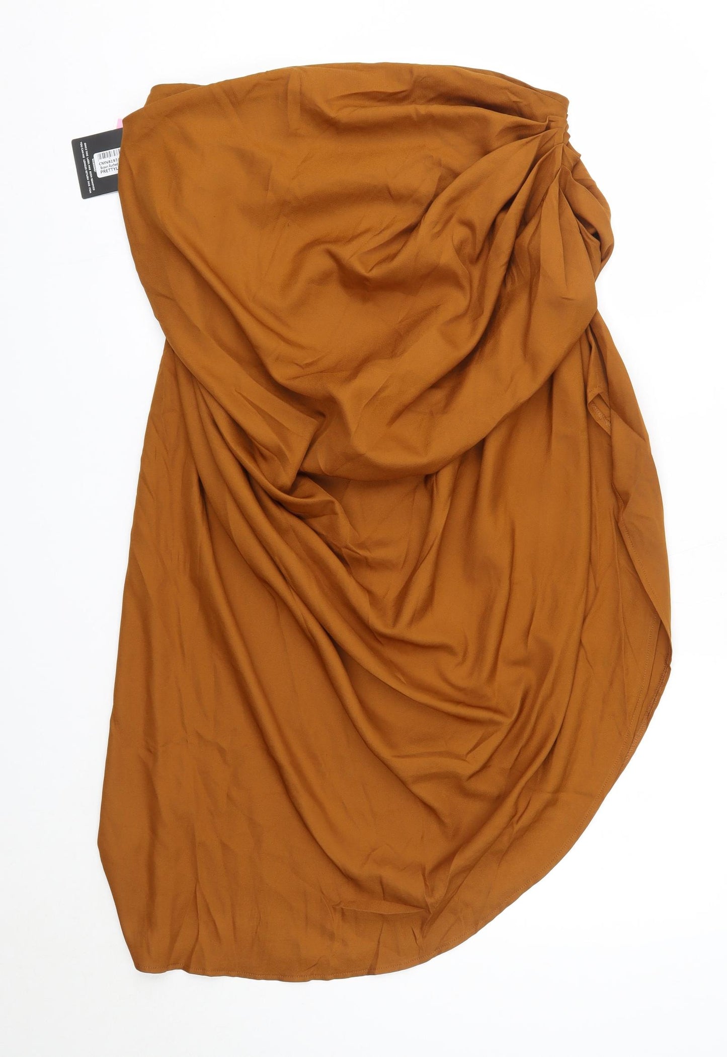 PRETTYLITTLETHING Womens Orange  Polyester A-Line Skirt Size 16