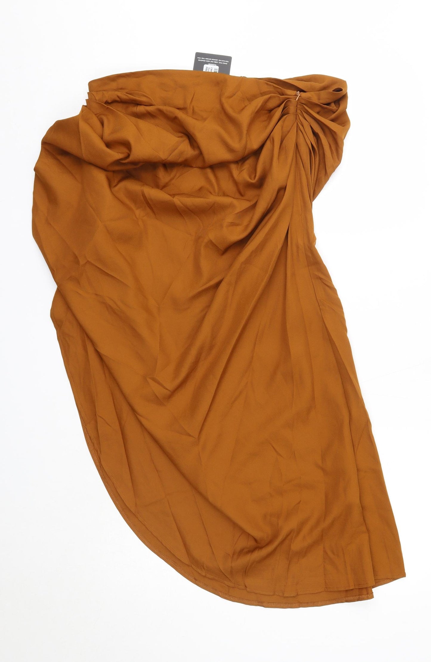 PRETTYLITTLETHING Womens Orange  Polyester A-Line Skirt Size 16