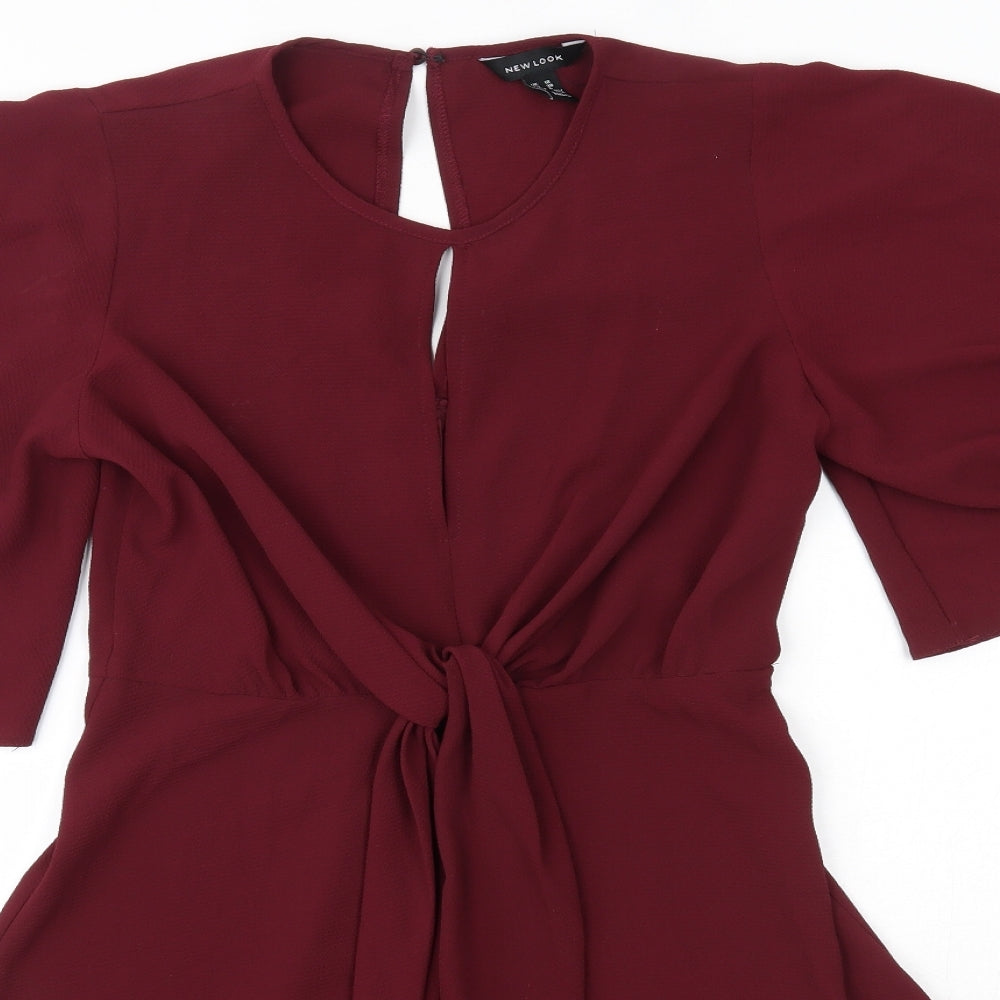 New Look Womens Purple  Polyester A-Line  Size 10  Round Neck