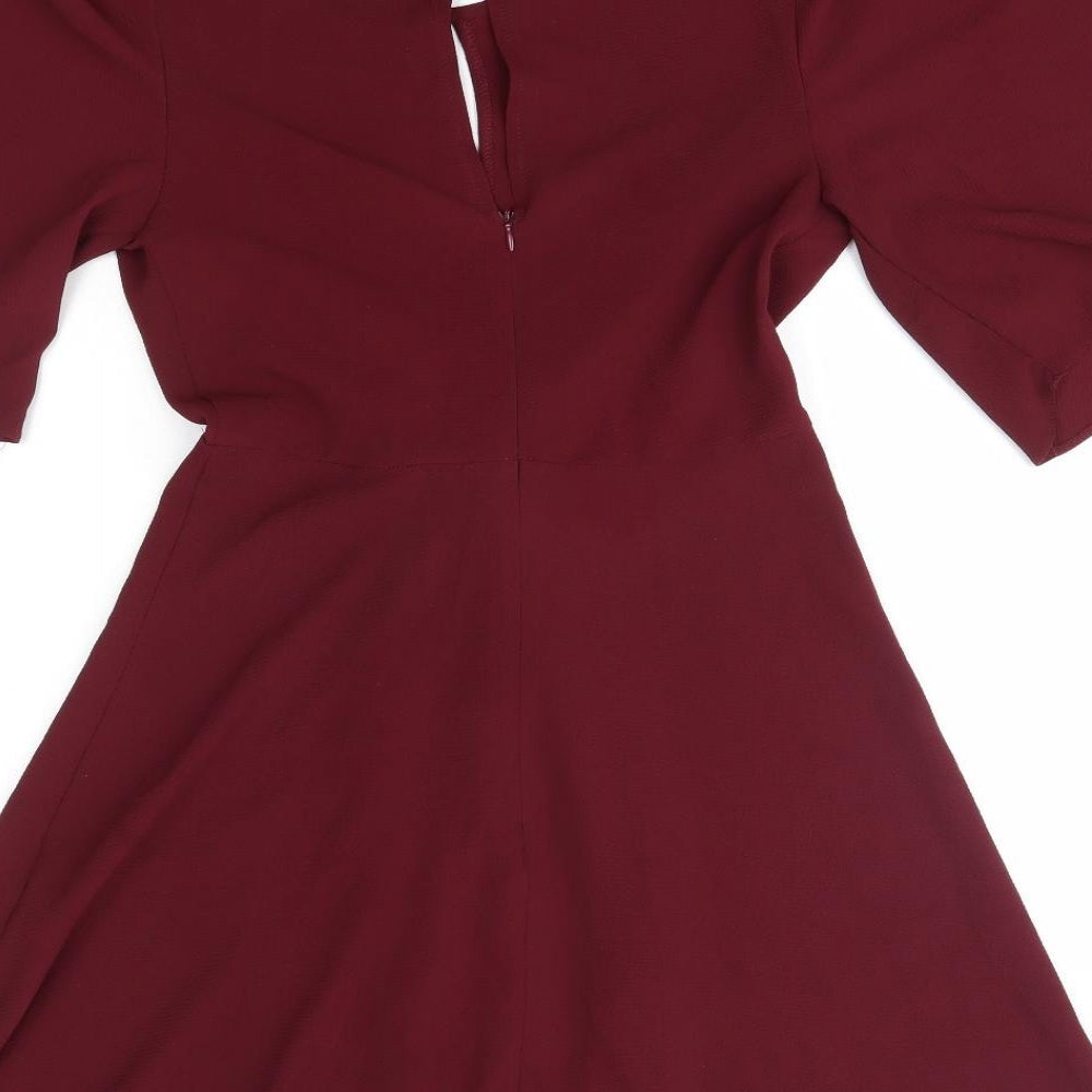 New Look Womens Purple  Polyester A-Line  Size 10  Round Neck