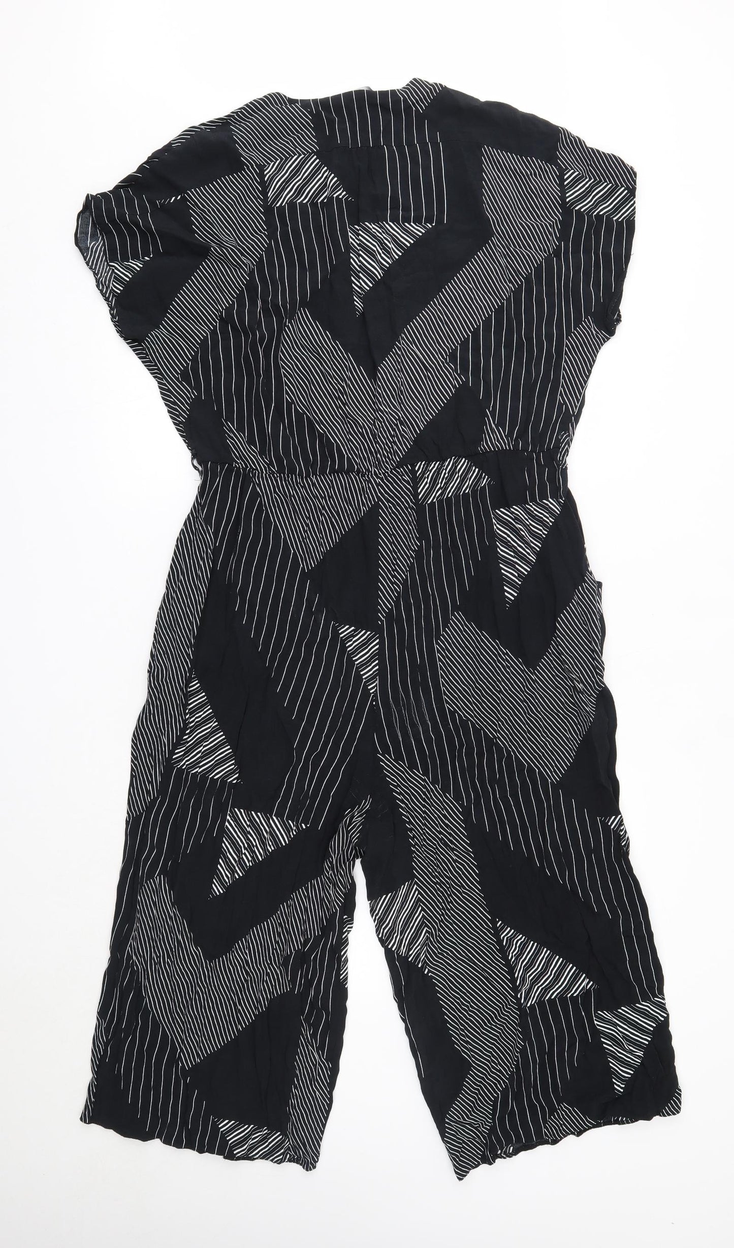 New Look Womens Black  Viscose Jumpsuit One-Piece Size 18