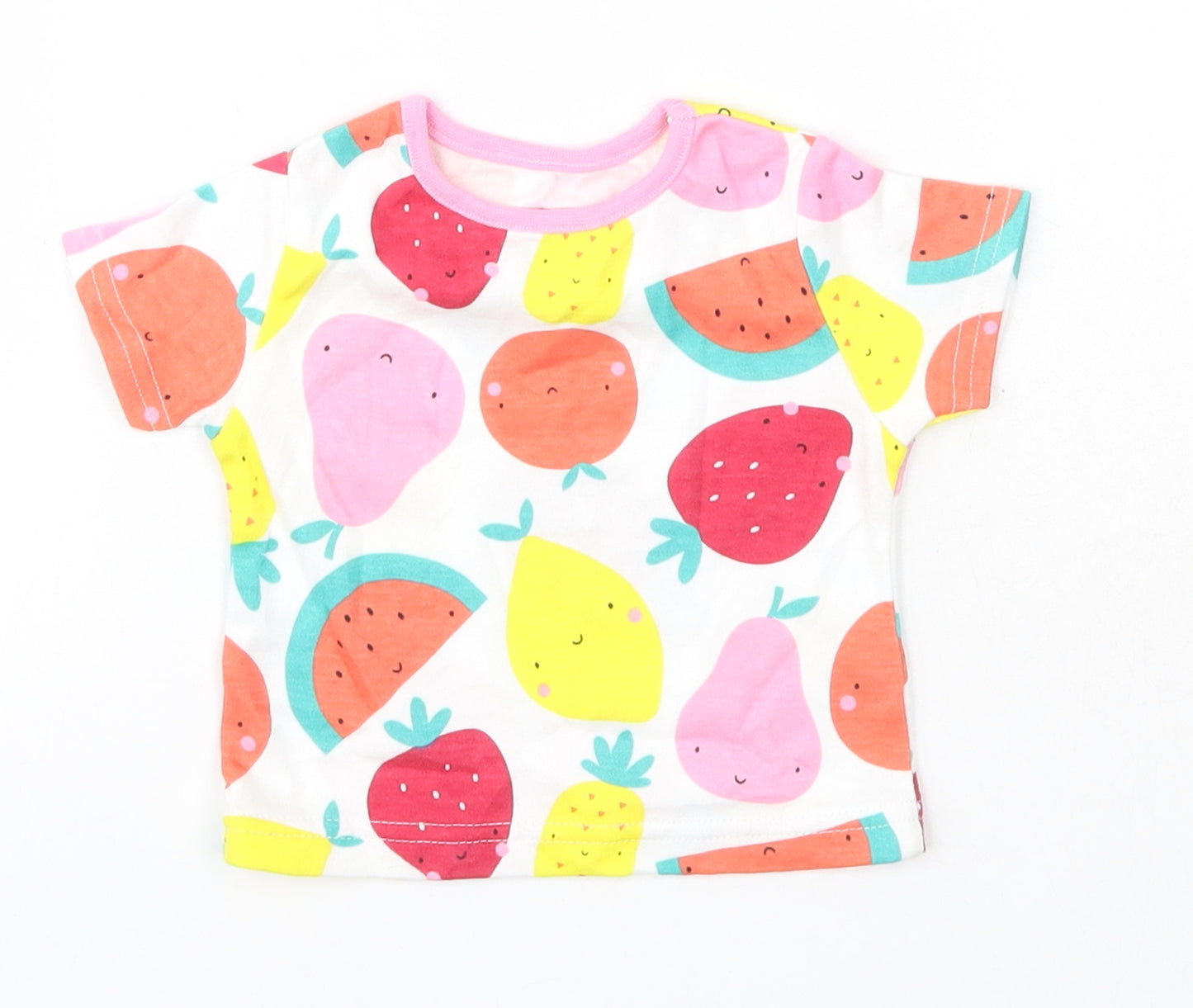 George Baby Multicoloured  Cotton Basic T-Shirt Size Newborn Round Neck