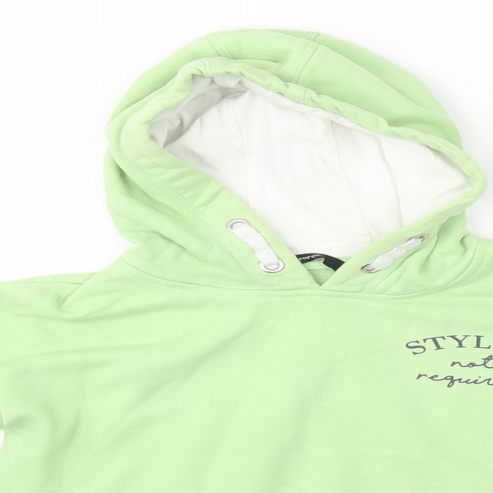 George Girls Green  Cotton Pullover Hoodie Size 9-10 Years