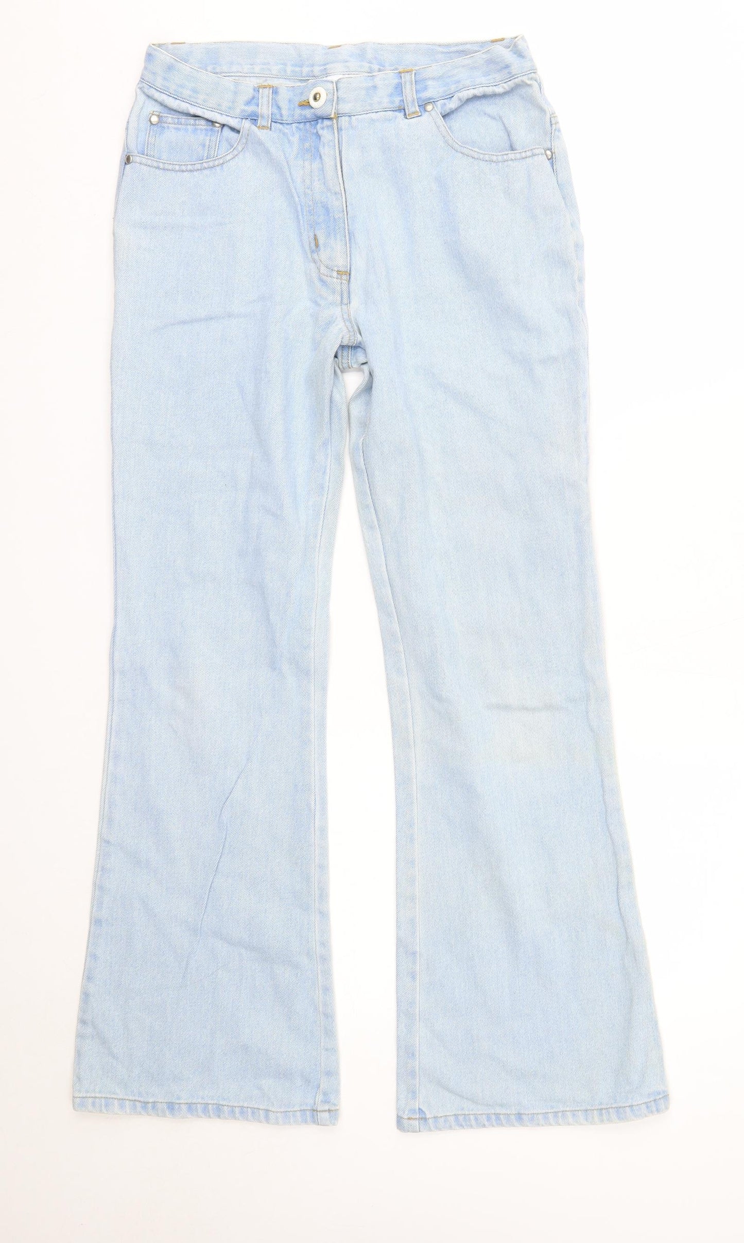 Essentials Womens Blue  100% Cotton Bootcut Jeans Size 12 L30 in Regular