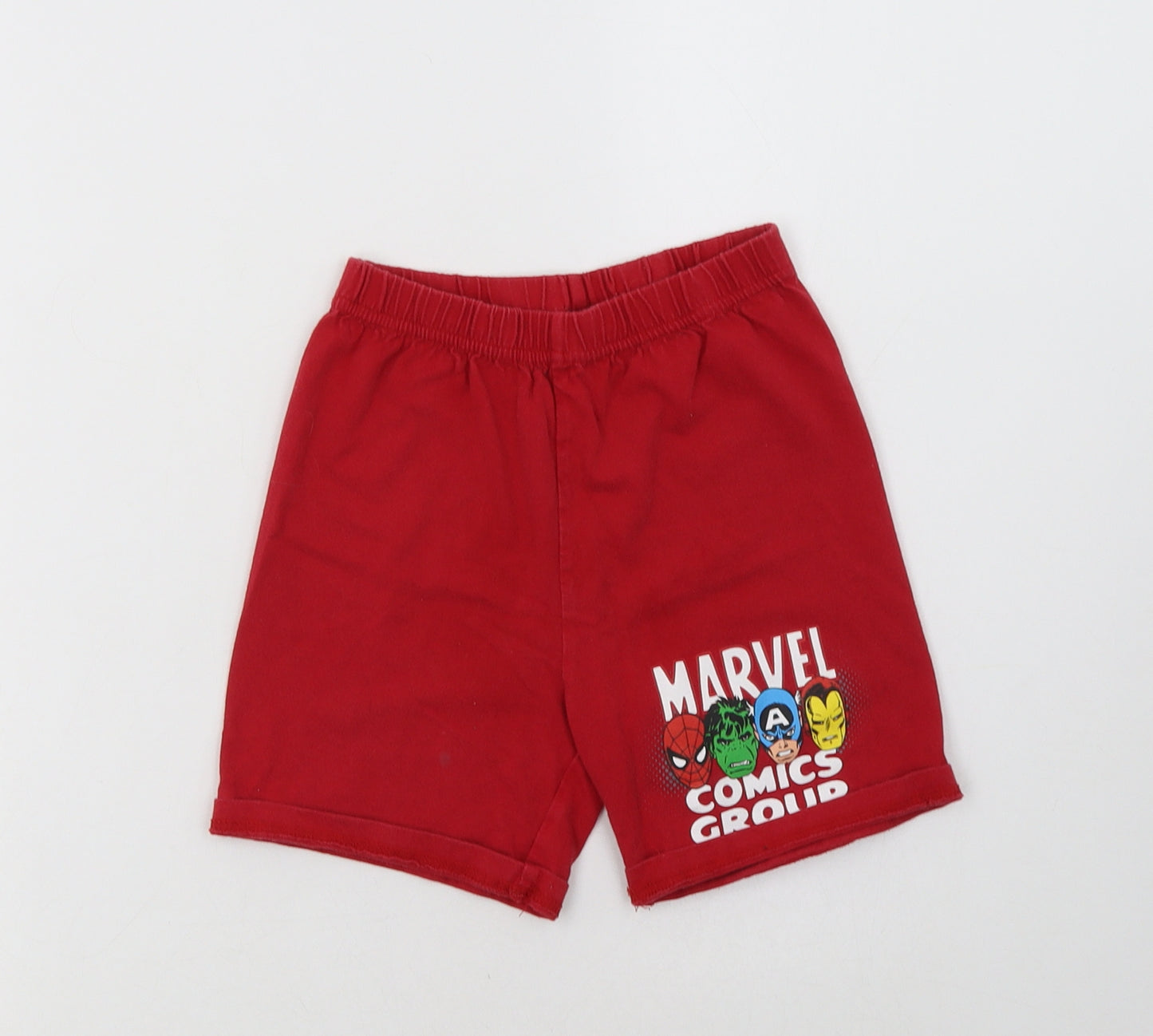 Marvel Boys Red Geometric Cotton Sweat Shorts Size 3-4 Years  Regular  - Comics