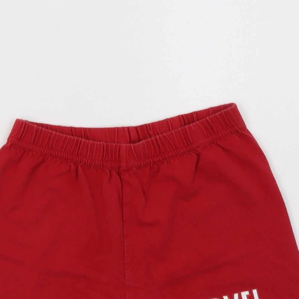 Marvel Boys Red Geometric Cotton Sweat Shorts Size 3-4 Years  Regular  - Comics