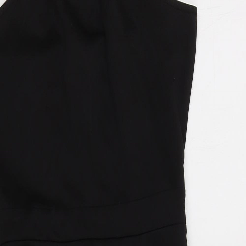 Missguided Womens Black  Polyester Bodycon  Size 12  Halter Zip - Necklace