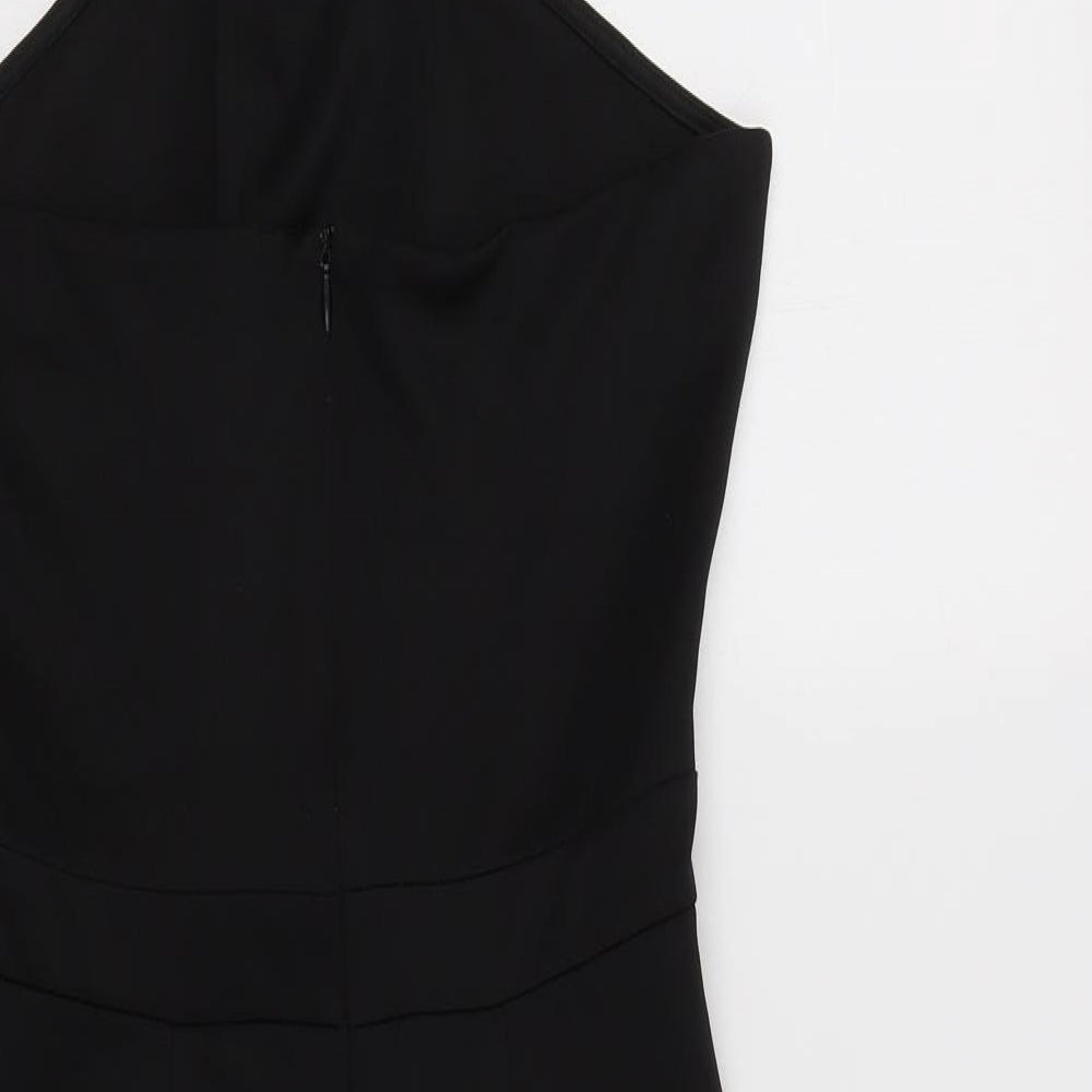 Missguided Womens Black  Polyester Bodycon  Size 12  Halter Zip - Necklace