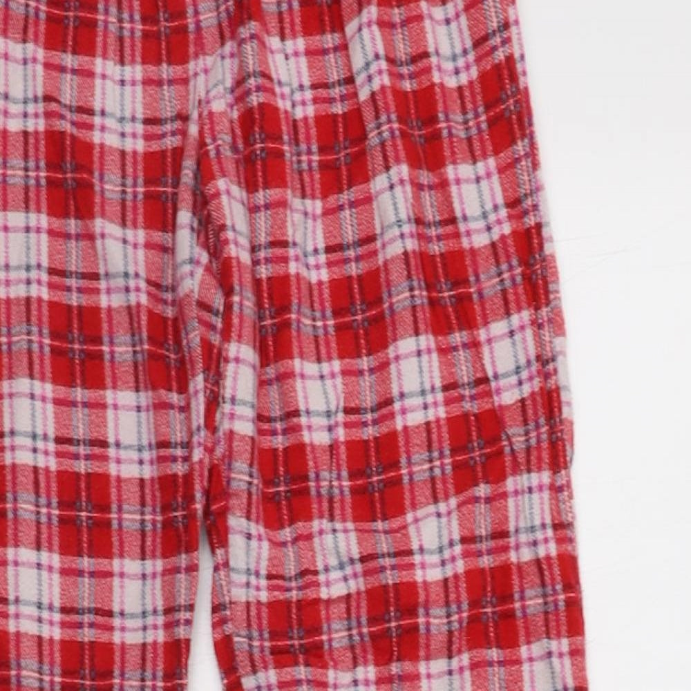 New Look Womens Red Check Cotton  Pyjama Pants Size 10