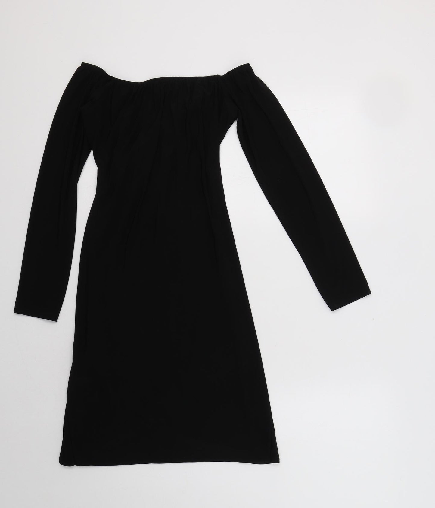 PRETTYLITTLETHING Womens Black  Polyester Bodycon  Size 14  V-Neck