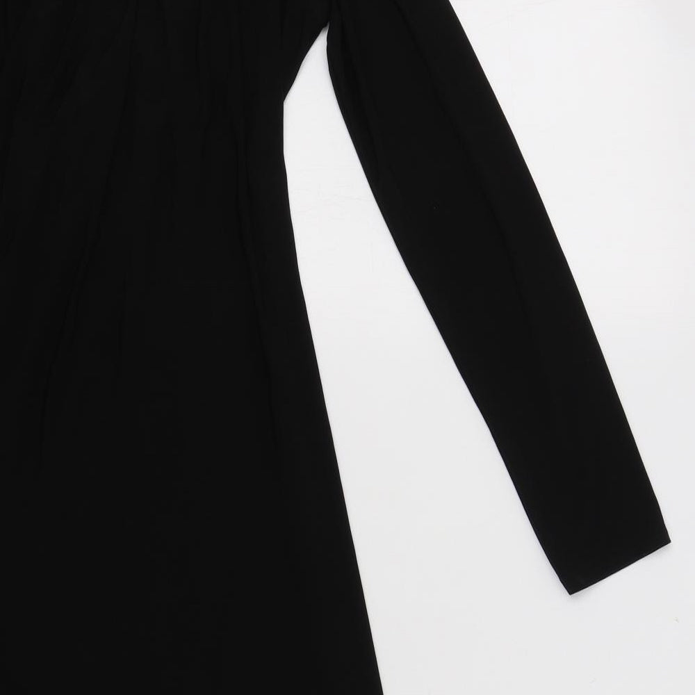PRETTYLITTLETHING Womens Black  Polyester Bodycon  Size 14  V-Neck