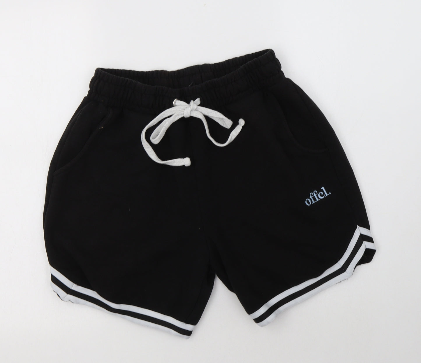 Boohoo Man Mens Black  Cotton Sweat Shorts Size M L6 in Regular Drawstring