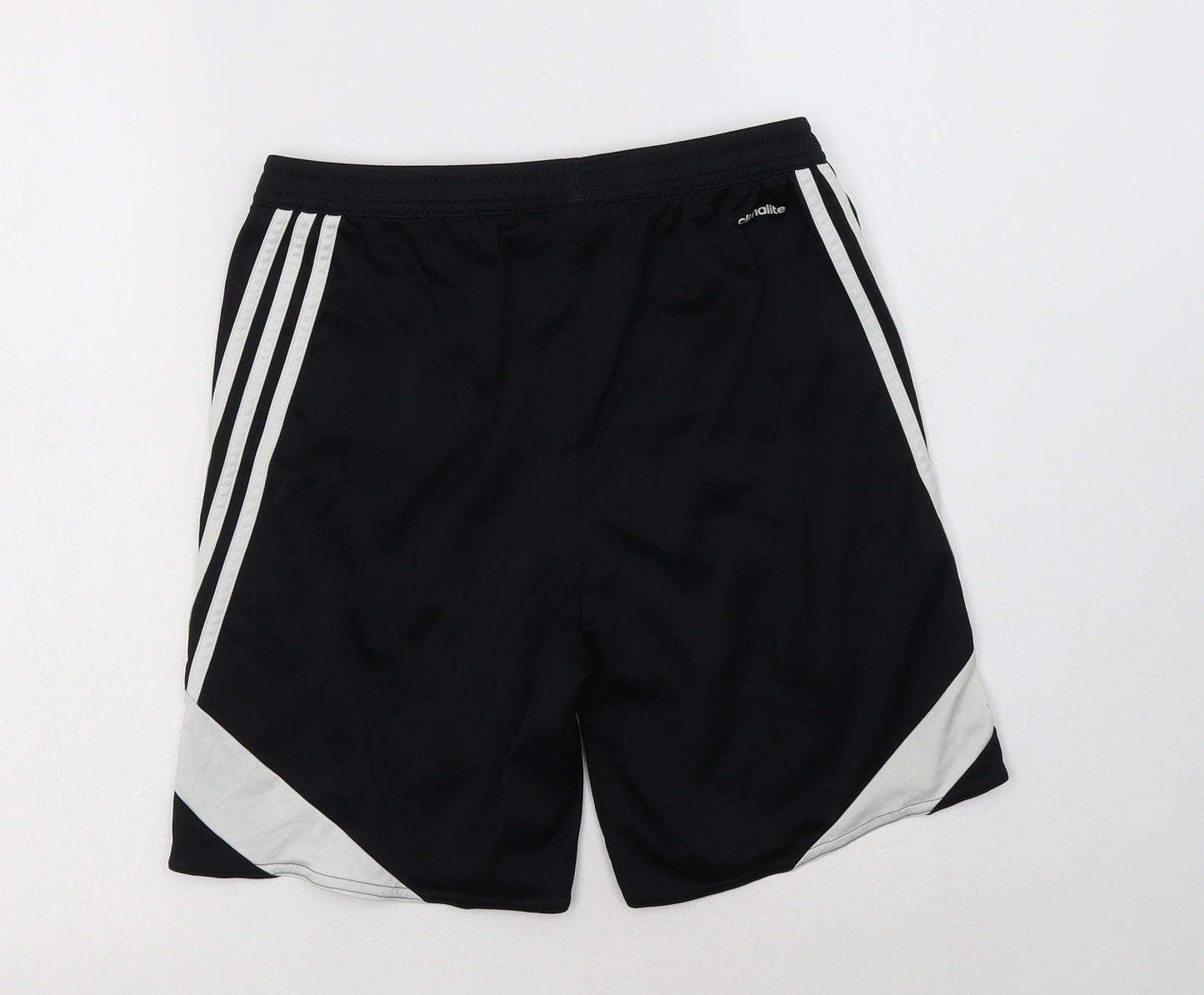 adidas Boys Black Striped Polyester Sweat Shorts Size 14-15 Years  Regular Drawstring
