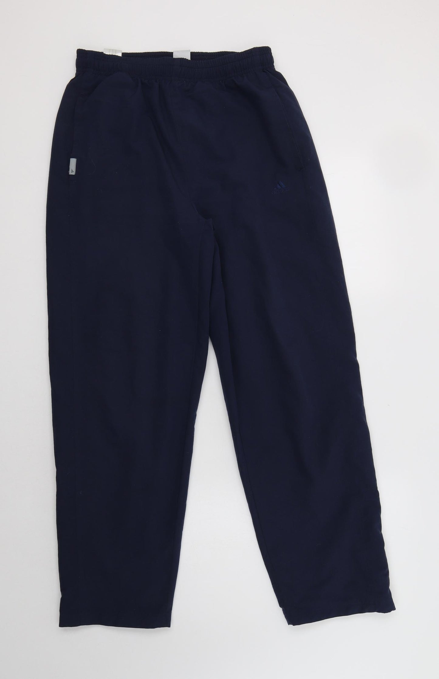 adidas Womens Blue  Polyester Jogger Trousers Size 12 L31 in Regular Drawstring