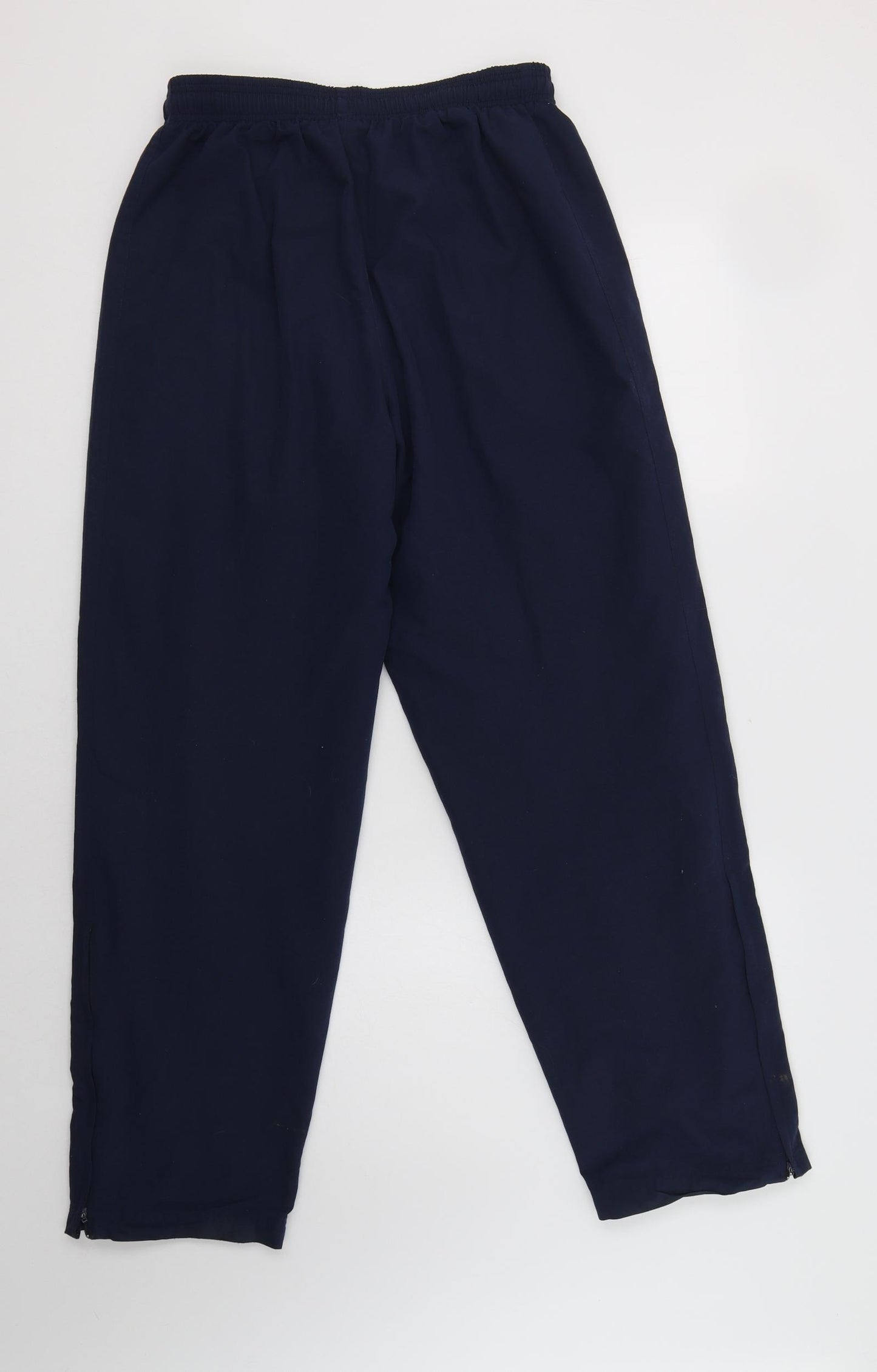adidas Womens Blue  Polyester Jogger Trousers Size 12 L31 in Regular Drawstring
