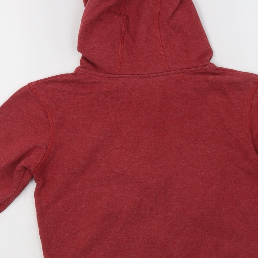 George Boys Red  Cotton Full Zip Hoodie Size 5-6 Years  Zip