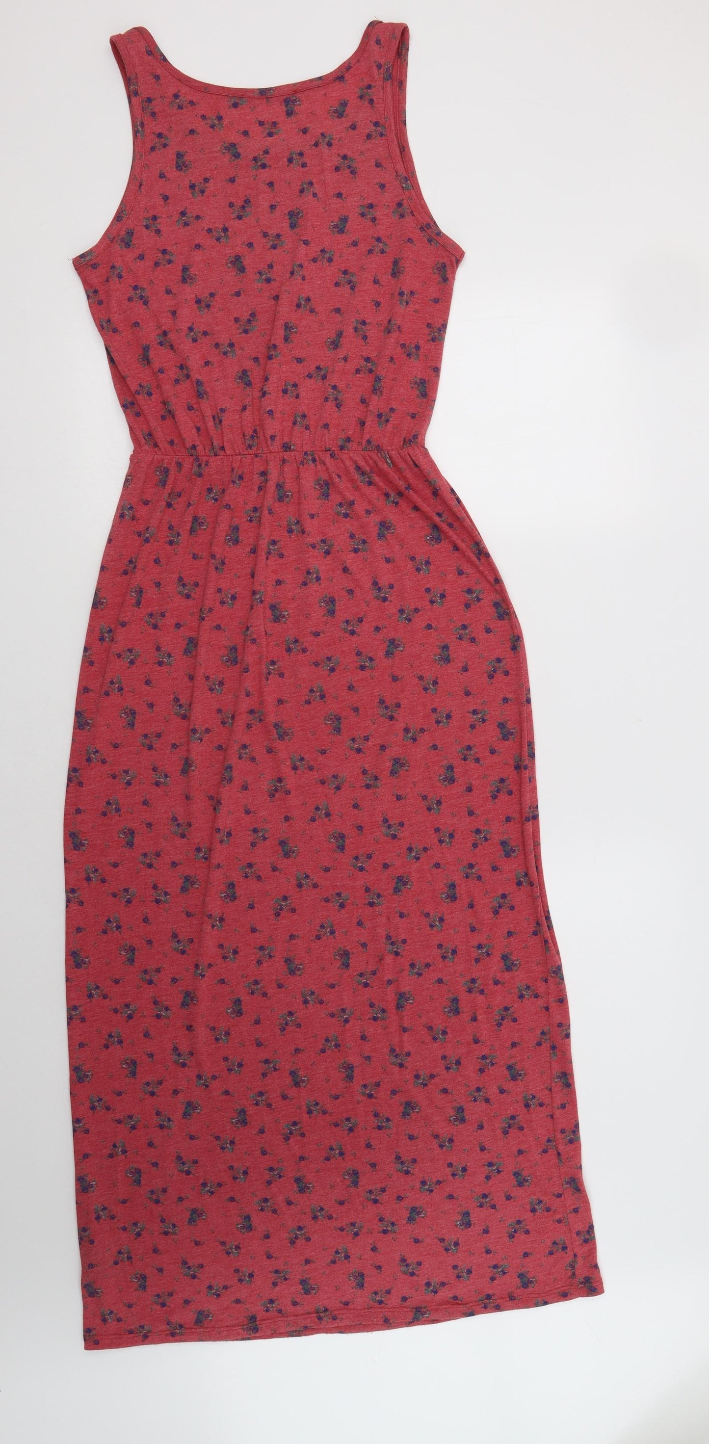 George Womens Red Floral Polyester Maxi  Size 12  Scoop Neck