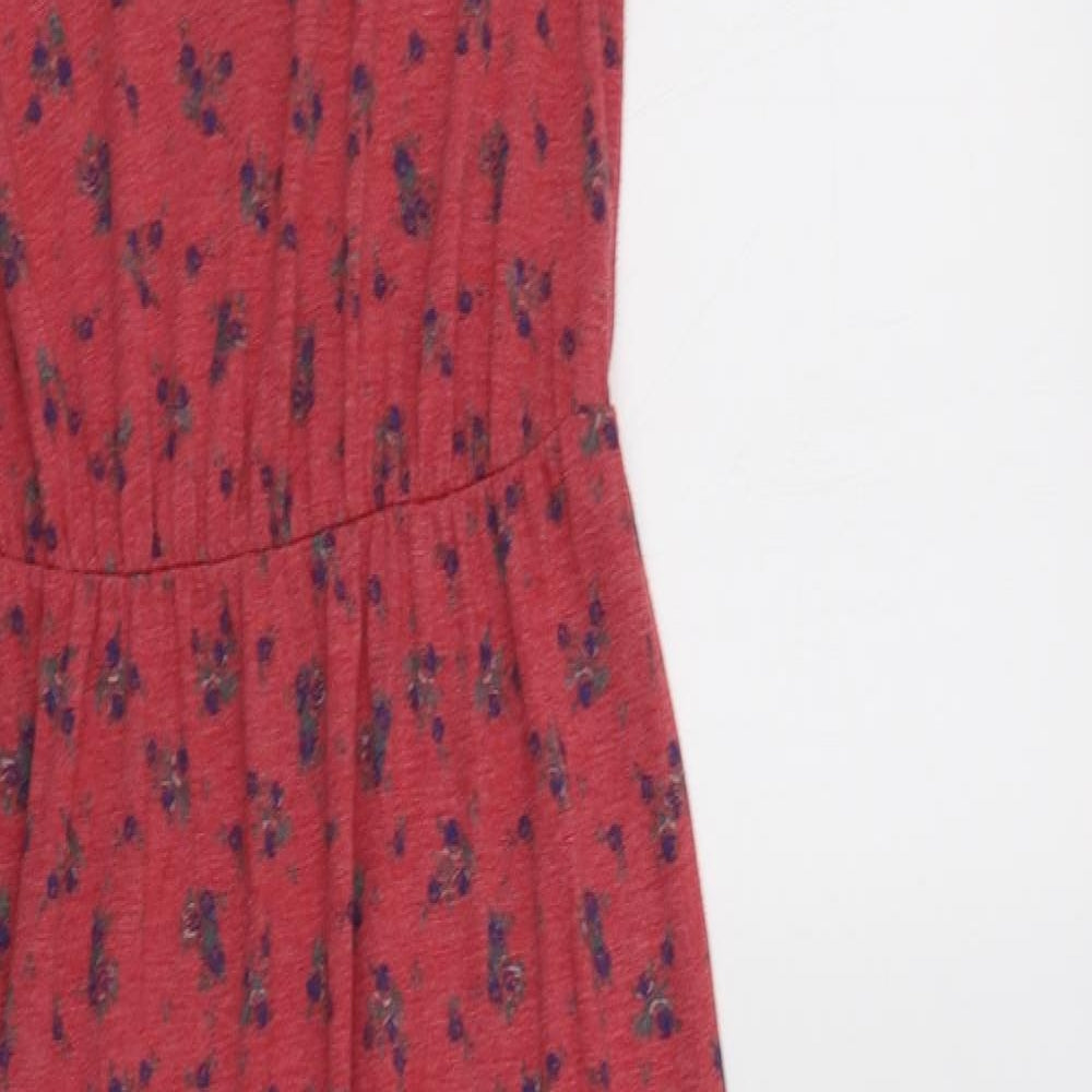 George Womens Red Floral Polyester Maxi  Size 12  Scoop Neck