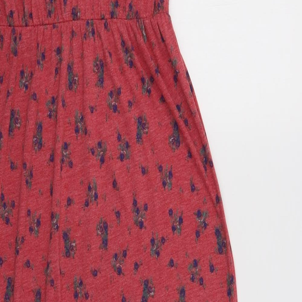 George Womens Red Floral Polyester Maxi  Size 12  Scoop Neck