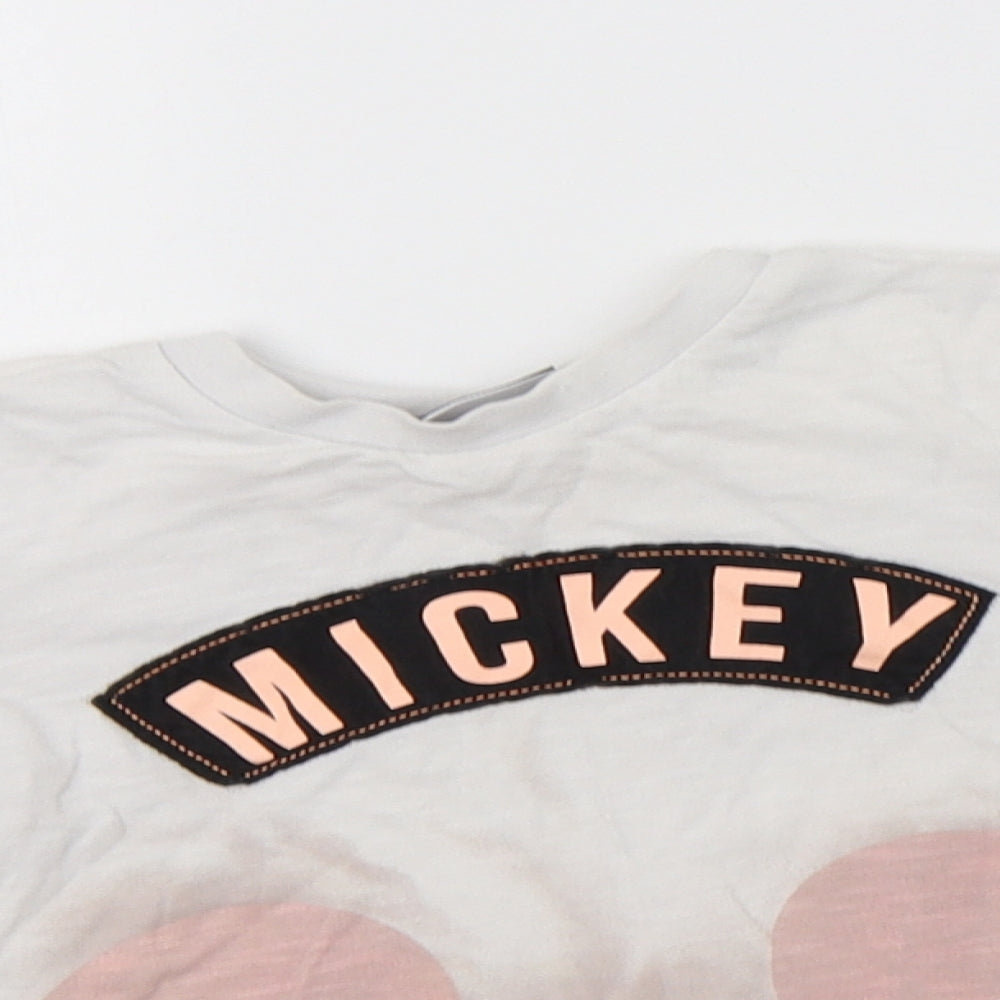 George Baby White  Cotton Basic Polo Size 12-18 Months Crew Neck  - Mickey