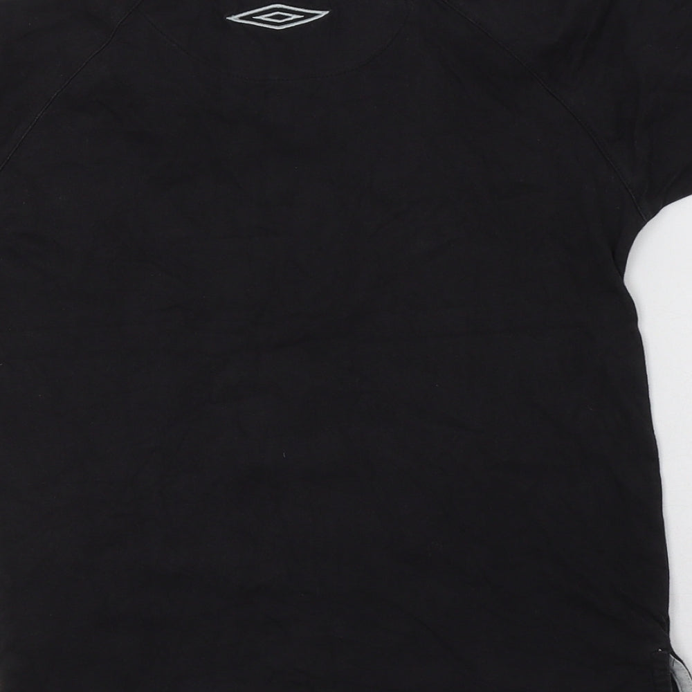 Umbro Boys Black  Cotton Basic T-Shirt Size 9-10 Years V-Neck