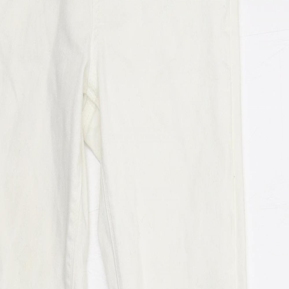 Primark Womens White  Cotton Jegging Jeans Size 12 L28 in Regular Button