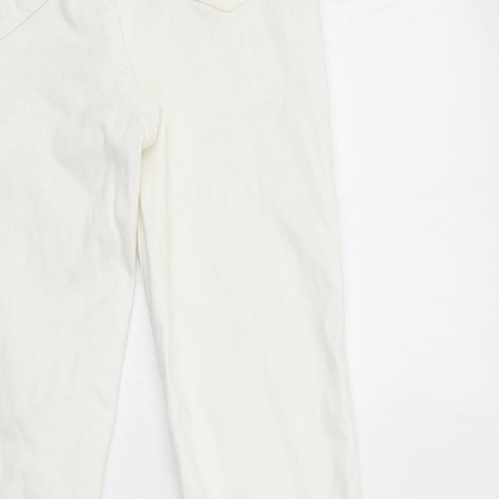 Primark Womens White  Cotton Jegging Jeans Size 12 L28 in Regular Button