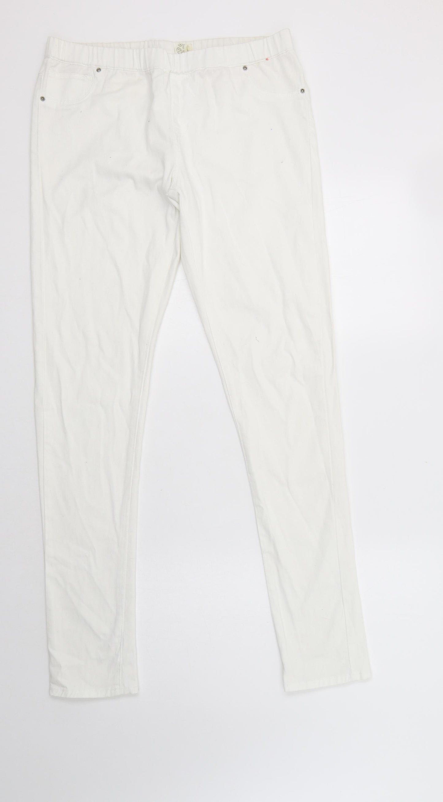 Primark Womens White  Cotton Jegging Jeans Size 12 L31 in Regular