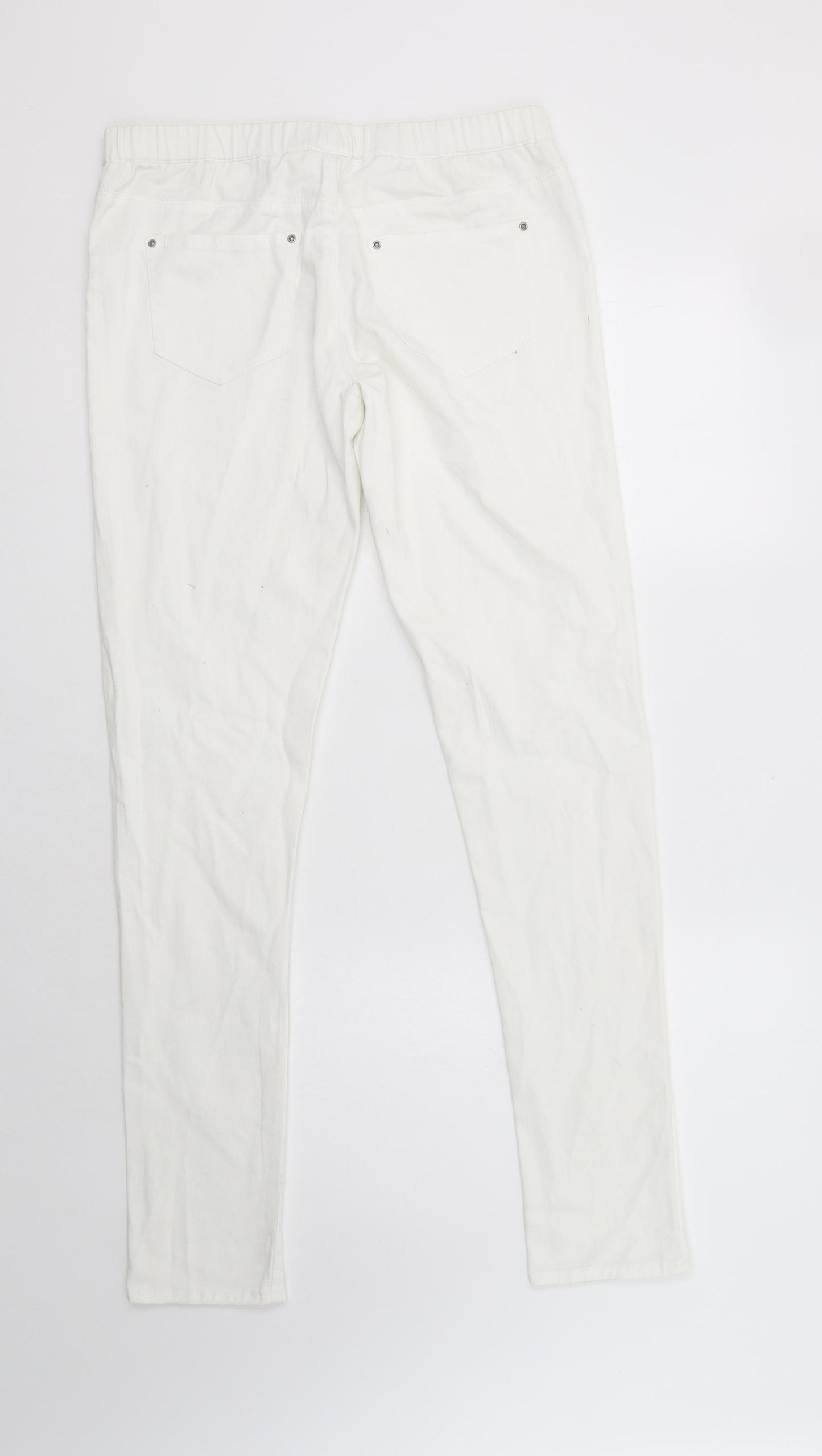 Primark Womens White  Cotton Jegging Jeans Size 12 L31 in Regular