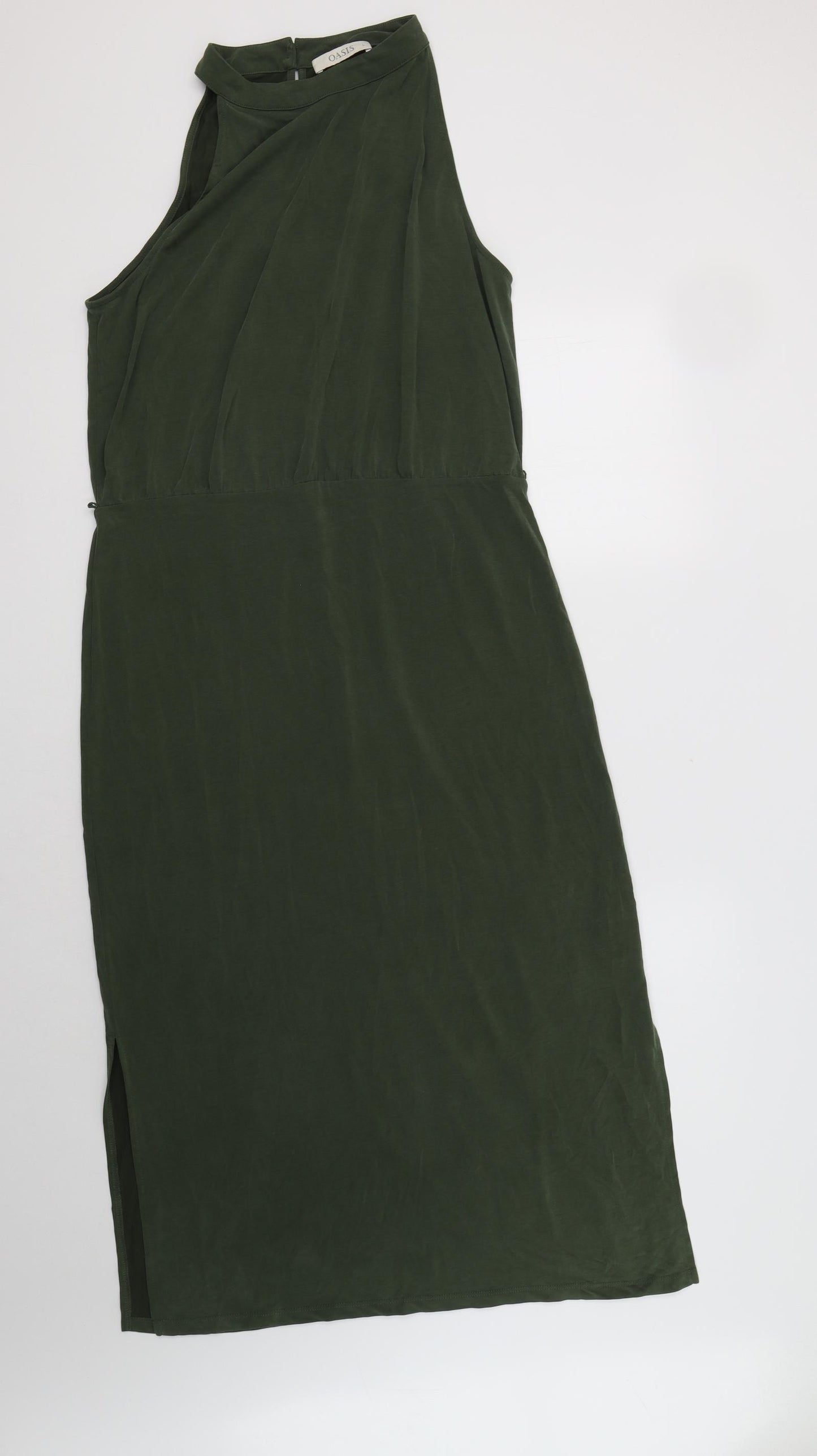 Oasis Womens Green  Modal Maxi  Size L  Halter Button