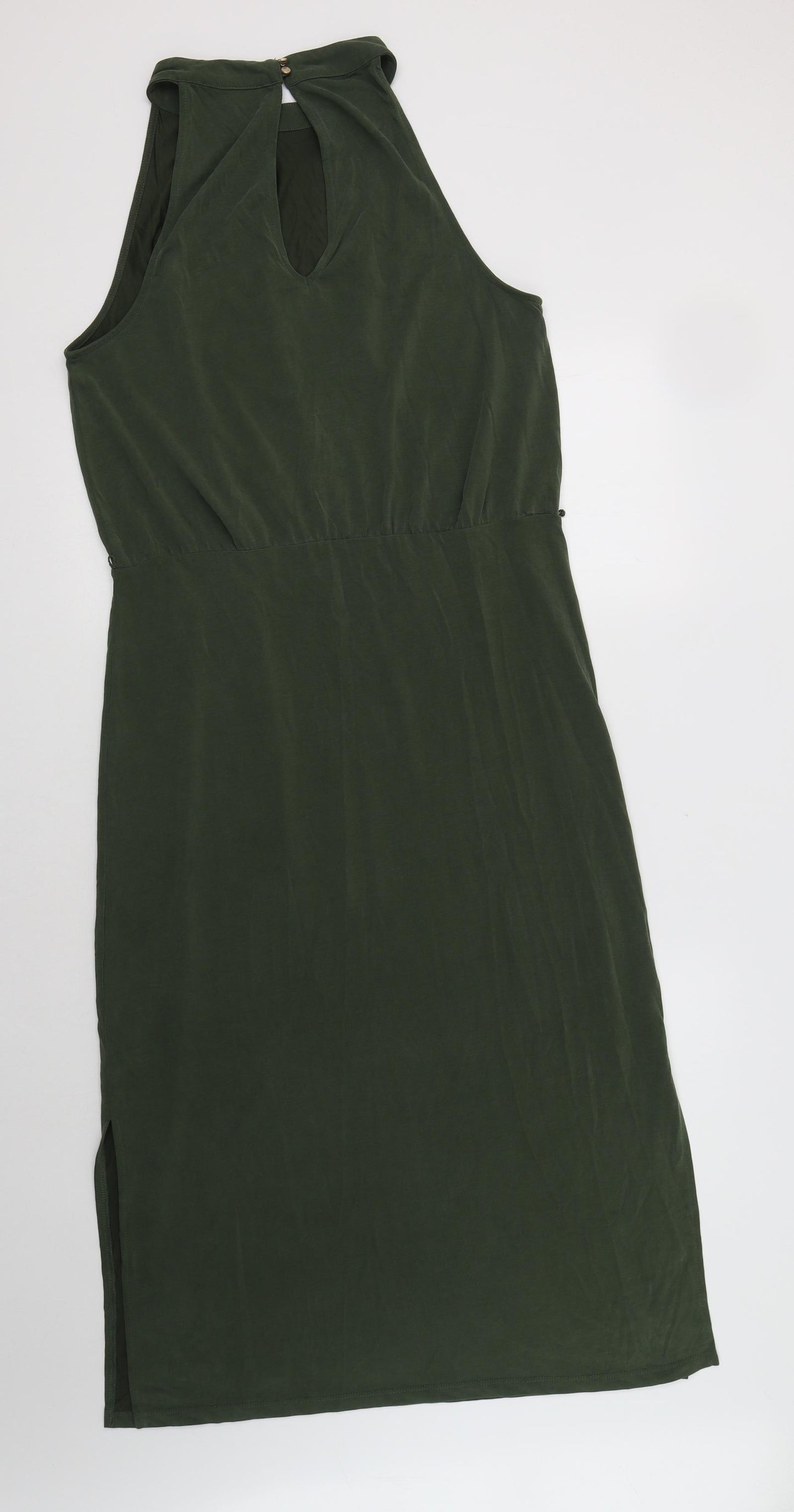Oasis Womens Green  Modal Maxi  Size L  Halter Button