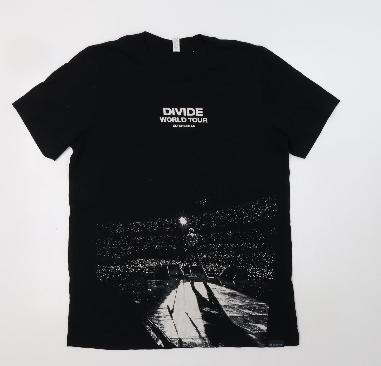Canvas Womens Black  Cotton Basic T-Shirt Size L Crew Neck - Ed Sheeran