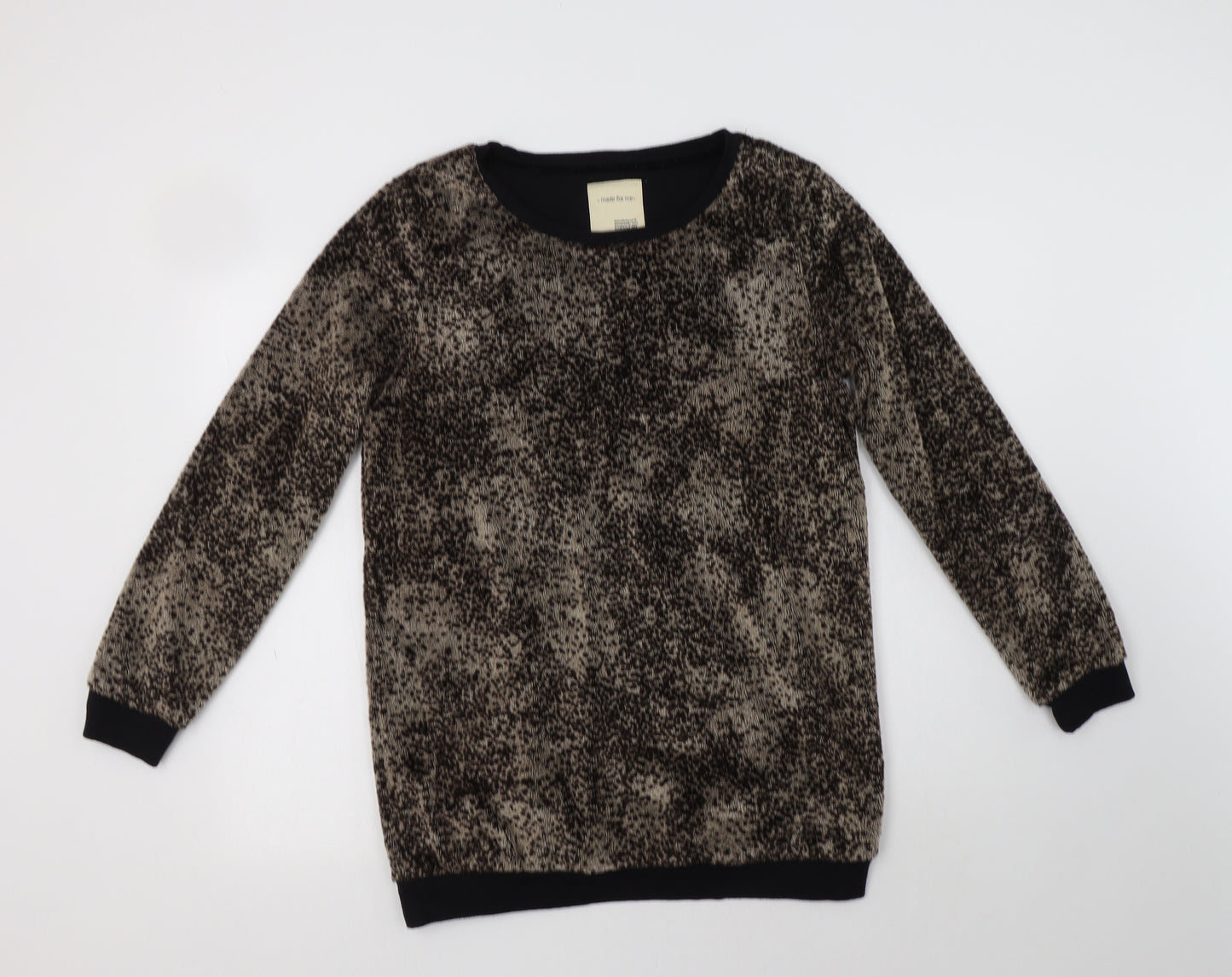 NEXT Womens Brown Animal Print Polyester Top Lounge Set Size 10