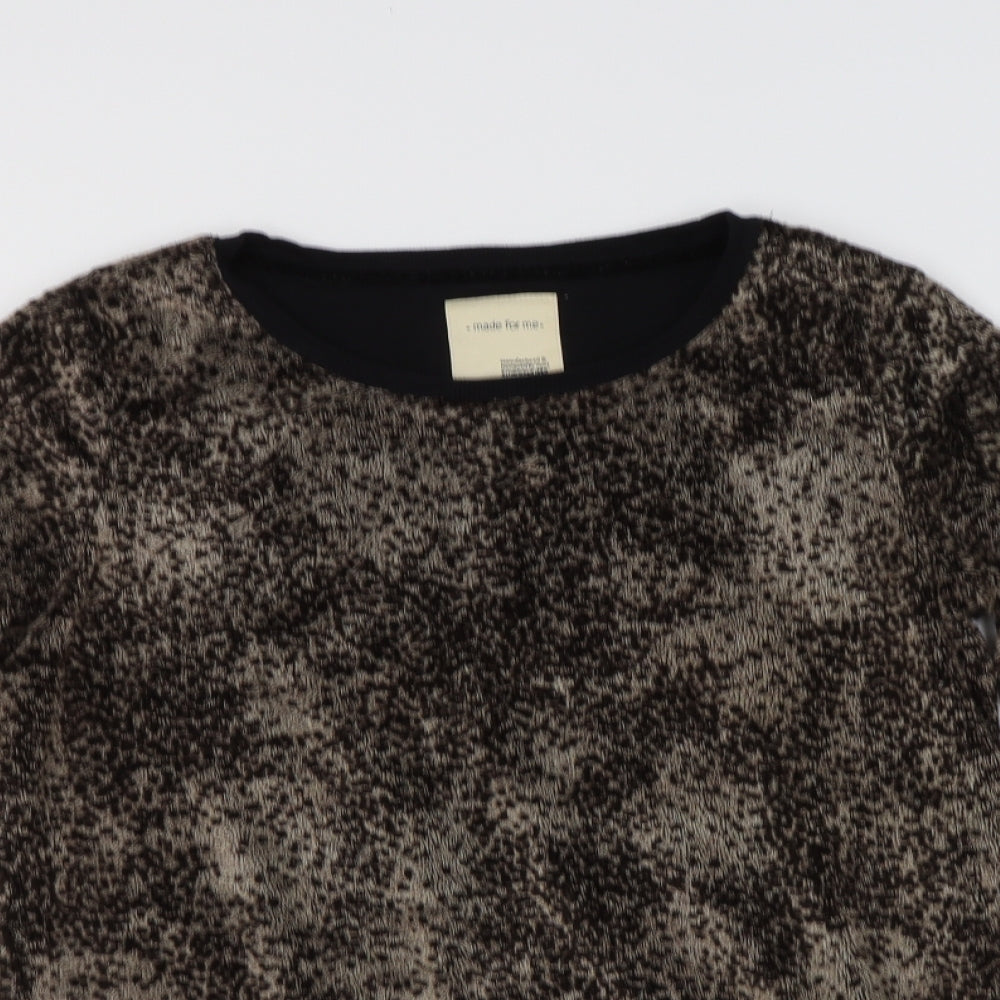 NEXT Womens Brown Animal Print Polyester Top Lounge Set Size 10