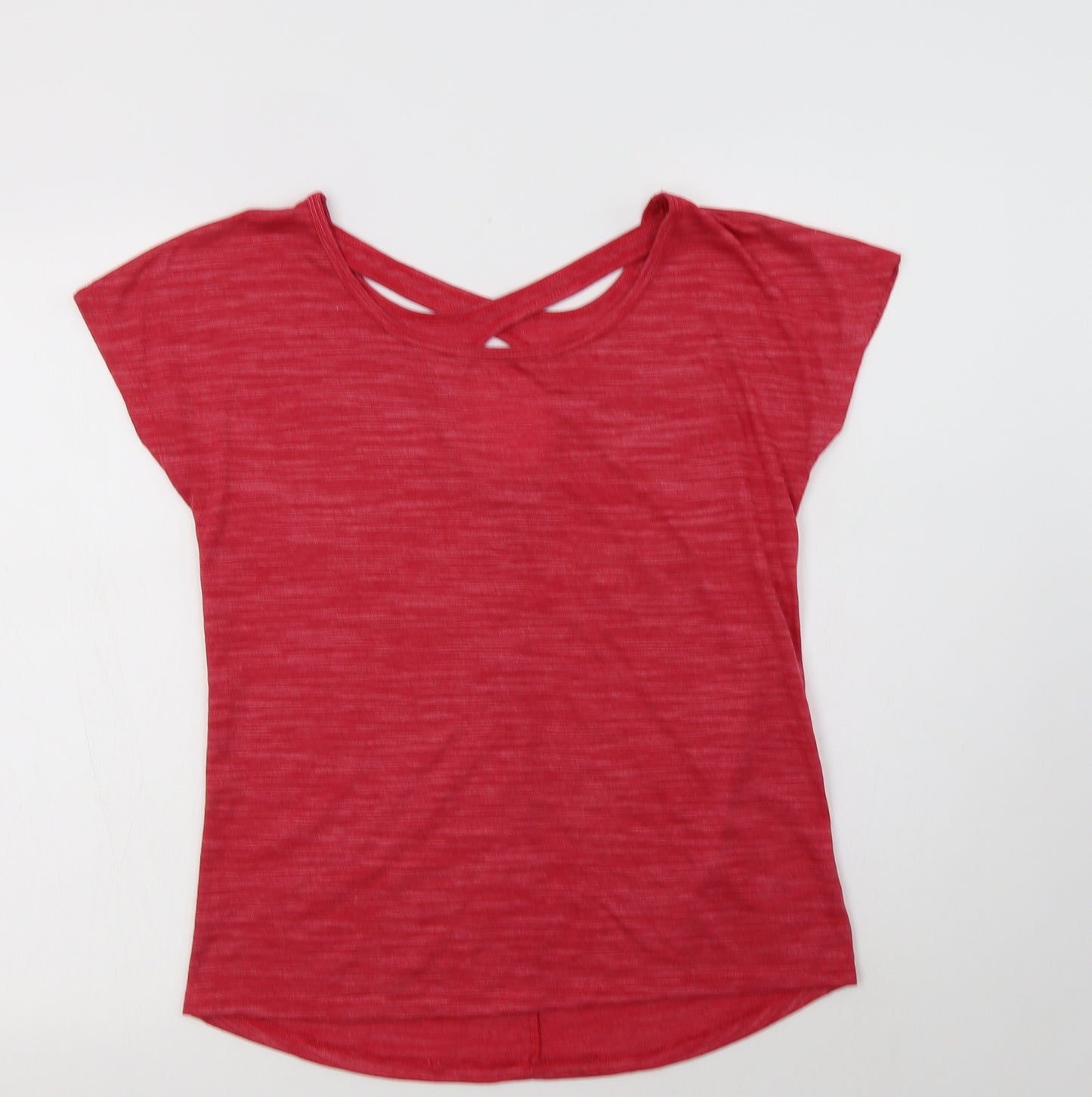 Matalan Womens Pink  Polyester Basic T-Shirt Size S Round Neck
