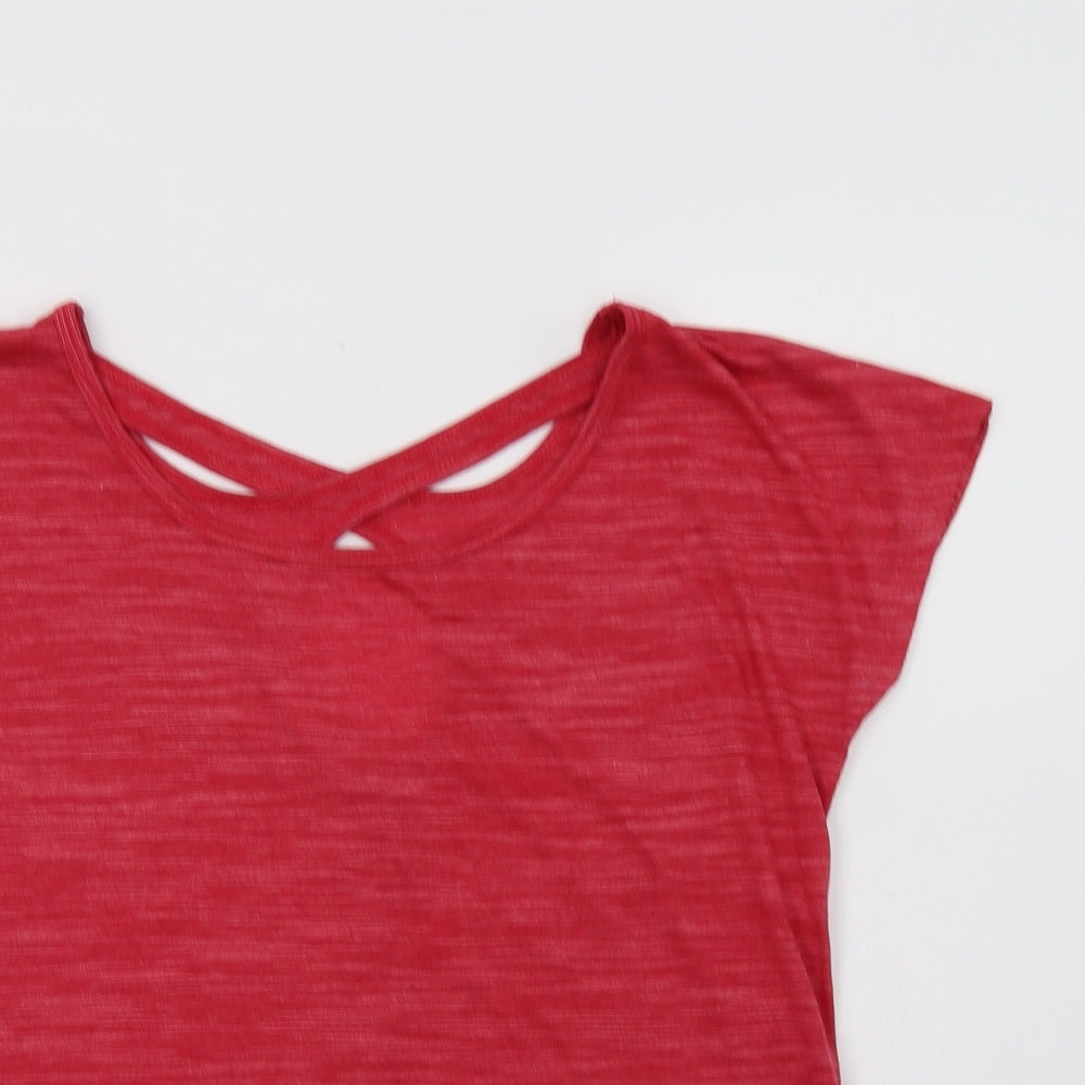 Matalan Womens Pink  Polyester Basic T-Shirt Size S Round Neck